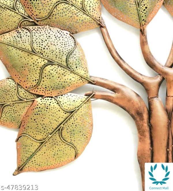 Iron 18 Leaf With Led Wall Decor - Free Size, Metal, Pack of1